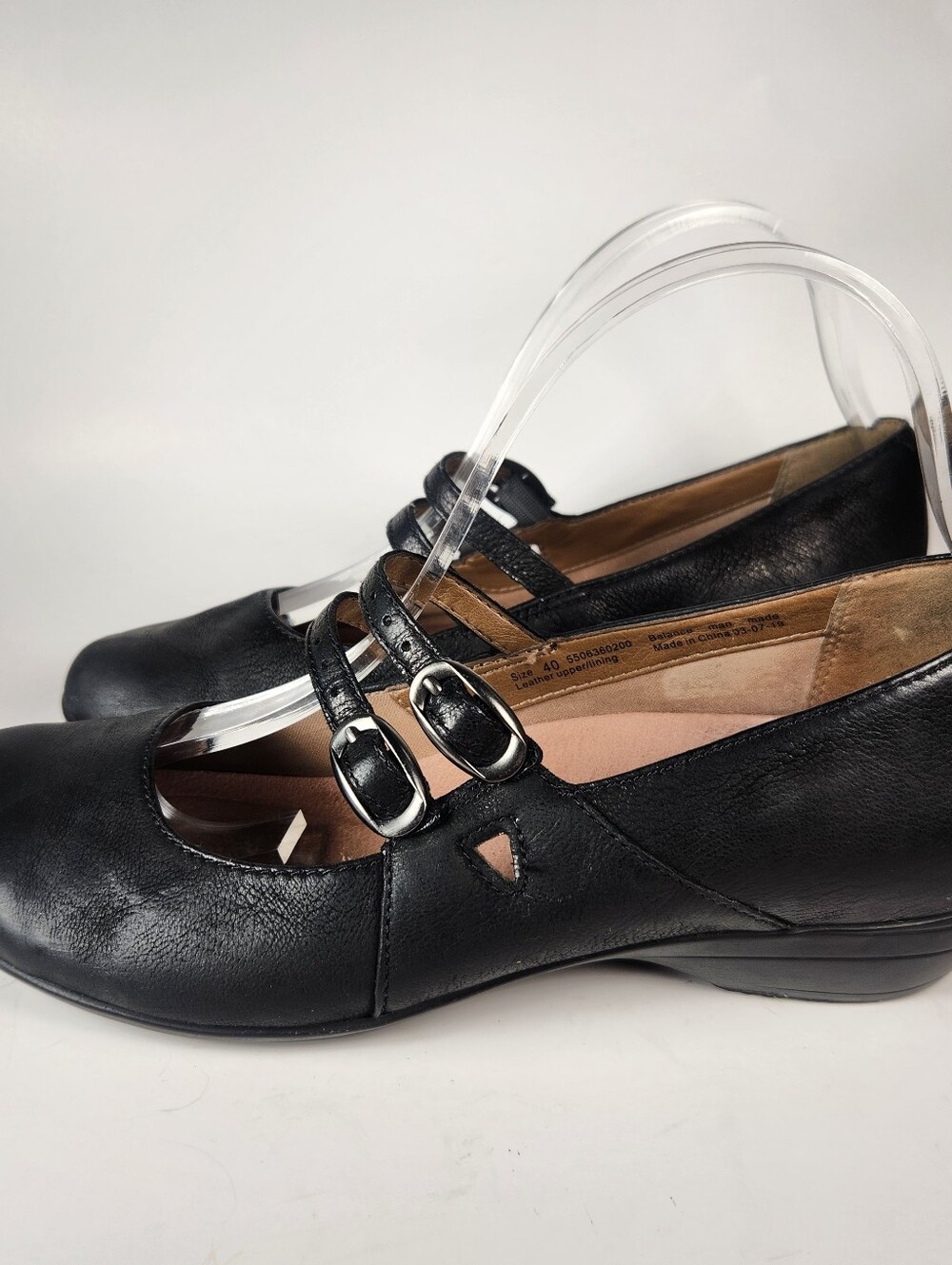 DANSKO Women's Fynn Shoe Size 9 EU 40 Black Leather Mary Jane Nursing Comfort